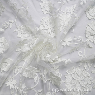 Dentelle de broderie blanche Africa Tulle Lace